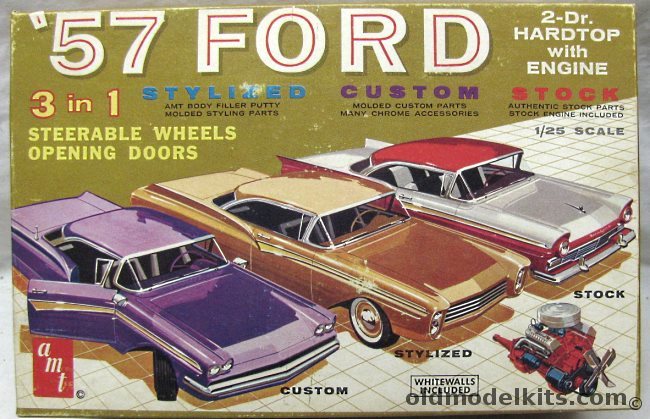 AMT 1/25 1957 Ford Fairlane 500 Two Door Hardtop, T157-200 plastic model kit